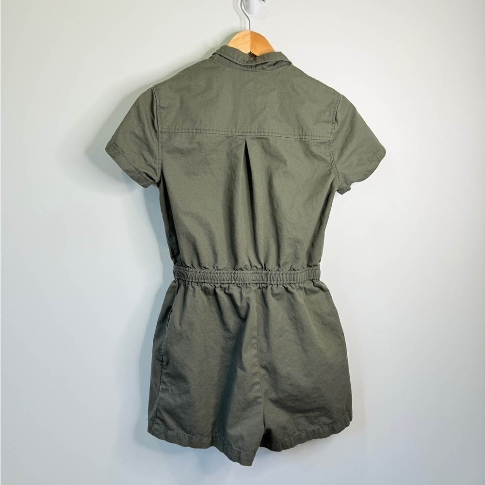 Wild fable Green Cinched Waist Jean Zip Up Romper (S) - Picture 5 of 7